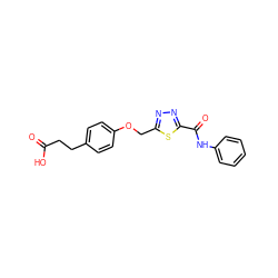 O=C(O)CCc1ccc(OCc2nnc(C(=O)Nc3ccccc3)s2)cc1 ZINC000653887954