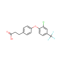 O=C(O)CCc1ccc(Oc2ccc(C(F)(F)F)cc2Cl)cc1 ZINC000071333374