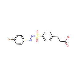 O=C(O)CCc1ccc(S(=O)(=O)NNc2ccc(Br)cc2)cc1 ZINC000299839180