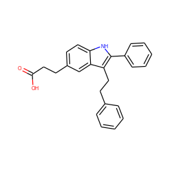 O=C(O)CCc1ccc2[nH]c(-c3ccccc3)c(CCc3ccccc3)c2c1 ZINC000026981747