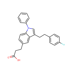 O=C(O)CCc1ccc2c(c1)c(CCc1ccc(F)cc1)cn2-c1ccccc1 ZINC000140317928