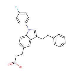 O=C(O)CCc1ccc2c(c1)c(CCc1ccccc1)cn2-c1ccc(F)cc1 ZINC000142184665