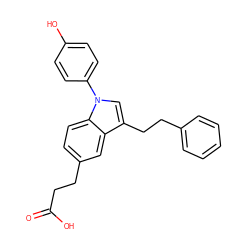 O=C(O)CCc1ccc2c(c1)c(CCc1ccccc1)cn2-c1ccc(O)cc1 ZINC000142684110