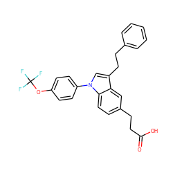 O=C(O)CCc1ccc2c(c1)c(CCc1ccccc1)cn2-c1ccc(OC(F)(F)F)cc1 ZINC000142395184