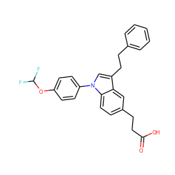 O=C(O)CCc1ccc2c(c1)c(CCc1ccccc1)cn2-c1ccc(OC(F)F)cc1 ZINC000043199999