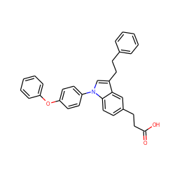 O=C(O)CCc1ccc2c(c1)c(CCc1ccccc1)cn2-c1ccc(Oc2ccccc2)cc1 ZINC000043199998