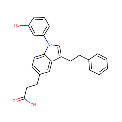 O=C(O)CCc1ccc2c(c1)c(CCc1ccccc1)cn2-c1cccc(O)c1 ZINC000141617654