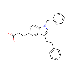 O=C(O)CCc1ccc2c(c1)c(CCc1ccccc1)cn2Cc1ccccc1 ZINC000299836041