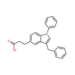 O=C(O)CCc1ccc2c(c1)c(Cc1ccccc1)cn2-c1ccccc1 ZINC000142458861