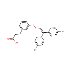 O=C(O)CCc1cccc(OCC=C(c2ccc(Br)cc2)c2ccc(Br)cc2)c1 ZINC000037866962