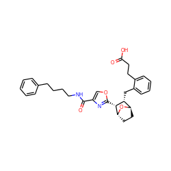 O=C(O)CCc1ccccc1C[C@@H]1[C@H]2CC[C@@H](O2)[C@@H]1c1nc(C(=O)NCCCCc2ccccc2)co1 ZINC000169367365