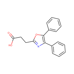 O=C(O)CCc1nc(-c2ccccc2)c(-c2ccccc2)o1 ZINC000049643479