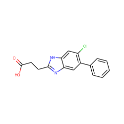 O=C(O)CCc1nc2cc(-c3ccccc3)c(Cl)cc2[nH]1 ZINC000118481886