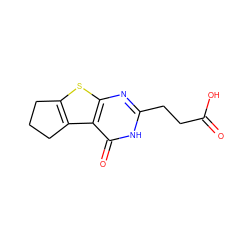 O=C(O)CCc1nc2sc3c(c2c(=O)[nH]1)CCC3 ZINC000005072974