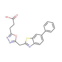 O=C(O)CCc1nnc(Cc2nc3ccc(-c4ccccc4)cc3s2)o1 ZINC000147448975