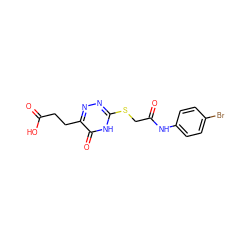 O=C(O)CCc1nnc(SCC(=O)Nc2ccc(Br)cc2)[nH]c1=O ZINC000003407717