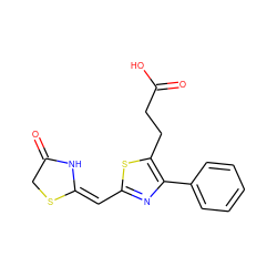 O=C(O)CCc1sc(/C=C2\NC(=O)CS2)nc1-c1ccccc1 ZINC000095602094