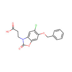 O=C(O)CCn1c(=O)oc2cc(OCc3ccccc3)c(Cl)cc21 ZINC001772618295