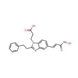 O=C(O)CCn1c(CCc2ccccc2)nc2cc(/C=C/C(=O)NO)ccc21 ZINC000038307959