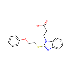 O=C(O)CCn1c(SCCOc2ccccc2)nc2ccccc21 ZINC000169336660