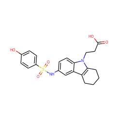 O=C(O)CCn1c2c(c3cc(NS(=O)(=O)c4ccc(O)cc4)ccc31)CCCC2 ZINC000028334442