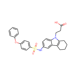 O=C(O)CCn1c2c(c3cc(NS(=O)(=O)c4ccc(Oc5ccccc5)cc4)ccc31)CCCC2 ZINC000028344076