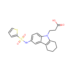 O=C(O)CCn1c2c(c3cc(NS(=O)(=O)c4cccs4)ccc31)CCCC2 ZINC000028130783