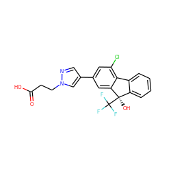 O=C(O)CCn1cc(-c2cc(Cl)c3c(c2)[C@](O)(C(F)(F)F)c2ccccc2-3)cn1 ZINC000144875628