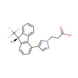 O=C(O)CCn1cc(-c2cccc3c2-c2ccccc2[C@@]3(O)C(F)(F)F)cn1 ZINC000144863307