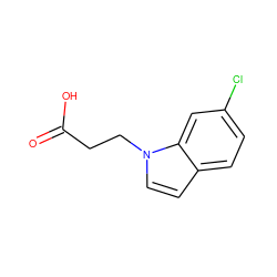 O=C(O)CCn1ccc2ccc(Cl)cc21 ZINC000036947659