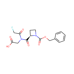 O=C(O)CN(C(=O)CF)C(=O)[C@H]1CCN1C(=O)OCc1ccccc1 ZINC000028825329