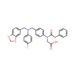 O=C(O)CN(C(=O)Cc1ccccc1)c1ccc(CN(Cc2ccc3c(c2)OCO3)c2ccc(F)cc2)cc1 ZINC000103285765