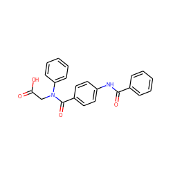 O=C(O)CN(C(=O)c1ccc(NC(=O)c2ccccc2)cc1)c1ccccc1 ZINC000013822472