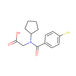 O=C(O)CN(C(=O)c1ccc(S)cc1)C1CCCC1 ZINC000026987030