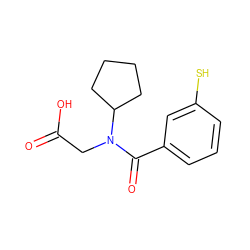 O=C(O)CN(C(=O)c1cccc(S)c1)C1CCCC1 ZINC000026972832