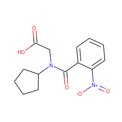 O=C(O)CN(C(=O)c1ccccc1[N+](=O)[O-])C1CCCC1 ZINC000026990904