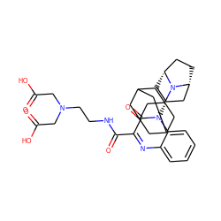 O=C(O)CN(CCNC(=O)c1nc2ccccc2n([C@@H]2C[C@@H]3CC[C@H](C2)N3C23CC4CC(CC(C4)C2)C3)c1=O)CC(=O)O ZINC000114765005