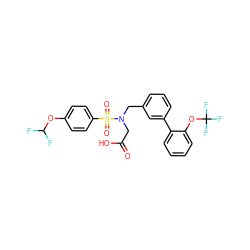 O=C(O)CN(Cc1cccc(-c2ccccc2OC(F)(F)F)c1)S(=O)(=O)c1ccc(OC(F)F)cc1 ZINC000653795294