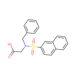 O=C(O)CN(Cc1ccccc1)S(=O)(=O)c1ccc2ccccc2c1 ZINC000013840185