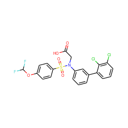 O=C(O)CN(c1cccc(-c2cccc(Cl)c2Cl)c1)S(=O)(=O)c1ccc(OC(F)F)cc1 ZINC000653792976