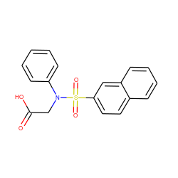 O=C(O)CN(c1ccccc1)S(=O)(=O)c1ccc2ccccc2c1 ZINC000008732099