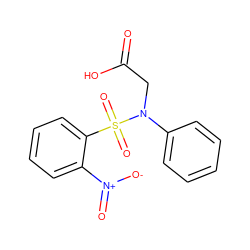 O=C(O)CN(c1ccccc1)S(=O)(=O)c1ccccc1[N+](=O)[O-] ZINC000004995478