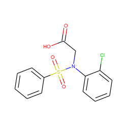 O=C(O)CN(c1ccccc1Cl)S(=O)(=O)c1ccccc1 ZINC000004690144