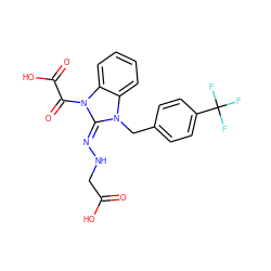 O=C(O)CN/N=c1\n(Cc2ccc(C(F)(F)F)cc2)c2ccccc2n1C(=O)C(=O)O ZINC000013470522