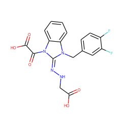 O=C(O)CN/N=c1\n(Cc2ccc(F)c(F)c2)c2ccccc2n1C(=O)C(=O)O ZINC000013470524