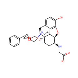 O=C(O)CN[C@H]1CC[C@@]2(OCCCc3ccccc3)[C@H]3Cc4ccc(O)c5c4[C@@]2(CCN3CC2CC2)[C@H]1O5 ZINC000066075724