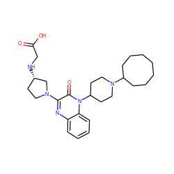 O=C(O)CN[C@H]1CCN(c2nc3ccccc3n(C3CCN(C4CCCCCCC4)CC3)c2=O)C1 ZINC000059098993