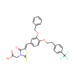 O=C(O)CN1C(=O)/C(=C/c2ccc(OCCc3ccc(C(F)(F)F)cc3)c(OCc3ccccc3)c2)SC1=S ZINC000028370162