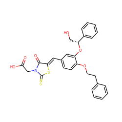 O=C(O)CN1C(=O)/C(=C/c2ccc(OCCc3ccccc3)c(O[C@H](CO)c3ccccc3)c2)SC1=S ZINC000028360166