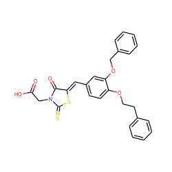 O=C(O)CN1C(=O)/C(=C/c2ccc(OCCc3ccccc3)c(OCc3ccccc3)c2)SC1=S ZINC000028367252